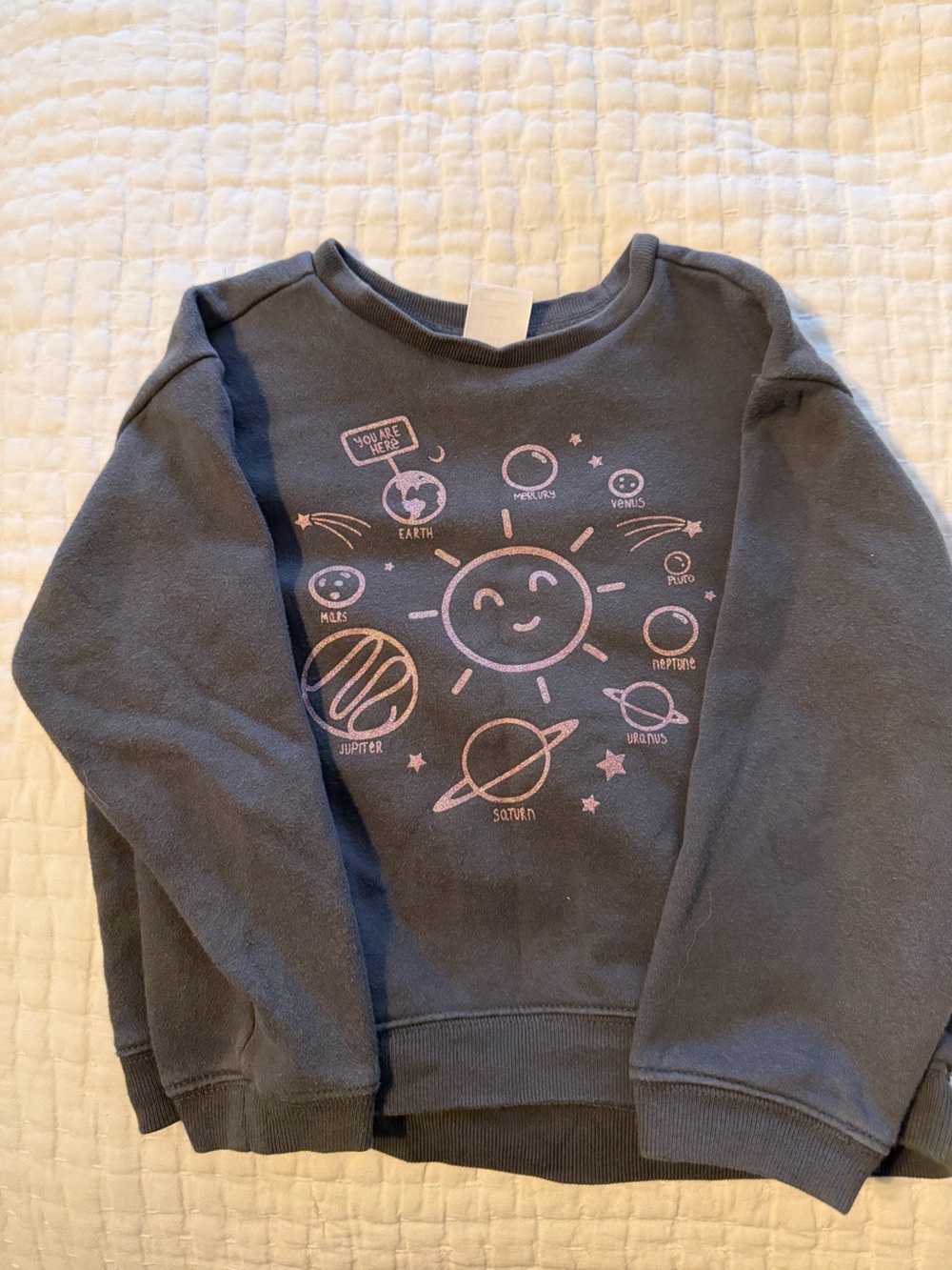 GAP Charcoal Sweatshirt with Pink Space Graphic
